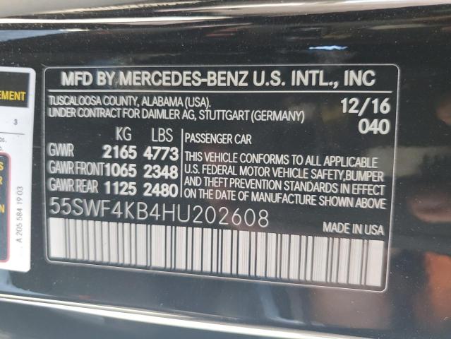 55SWF4KB4HU202608 - 2017 MERCEDES-BENZ C 300 4MATIC BLACK photo 13