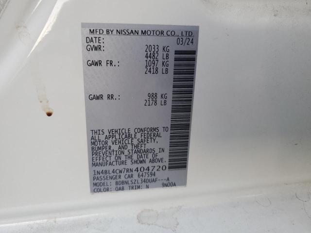 1N4BL4CW7RN404720 - 2024 NISSAN ALTIMA SR WHITE photo 12