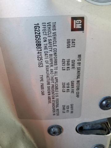 1G2ZG58B874125163 - 2007 PONTIAC G6 BASE SILVER photo 12