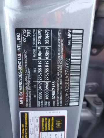 4JGDF7CE8EA276052 - 2014 MERCEDES-BENZ GL 450 4MATIC GRAY photo 13