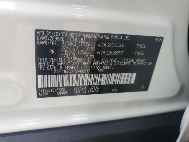 2T3F1RFV4RC460917 - 2024 TOYOTA RAV4 LE WHITE photo 13