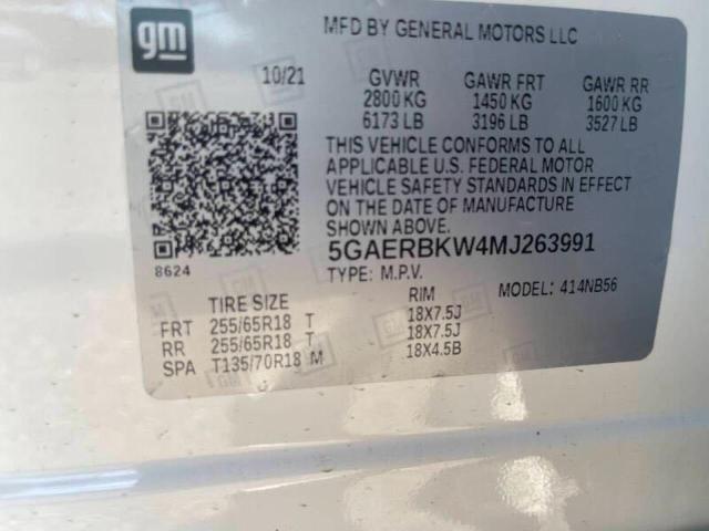 5GAERBKW4MJ263991 - 2021 BUICK ENCLAVE ESSENCE WHITE photo 10