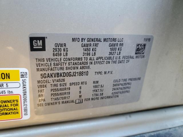 5GAKVBKD0GJ218810 - 2016 BUICK ENCLAVE ოქროსფერი ფოტო 14