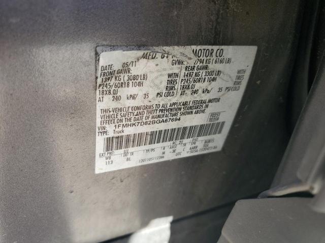 1FMHK7D82BGA67694 - 2011 FORD EXPLORER XLT Grau Foto 13