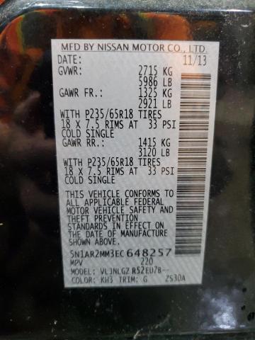 5N1AR2MM3EC648257 - 2014 NISSAN PATHFINDER S Արծաթագույն լուսանկար 14