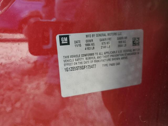 1G1ZE5ST6GF175477 - 2016 CHEVROLET MALIBU LT RED photo 12