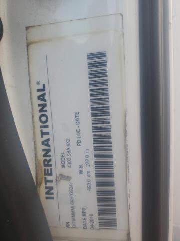 1HTMMMML6KH039247 - 2019 INTERNATIONAL 4000 4300 თეთრი ფოტო 13