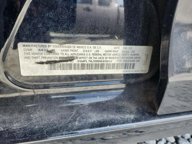 3VWPL7AJ0BM640602 - 2011 VOLKSWAGEN JETTA TDI Սև լուսանկար 12