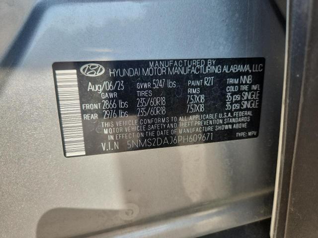 5NMS2DAJ6PH609671 - 2023 HYUNDAI SANTA FE SEL Gümüş foto 12