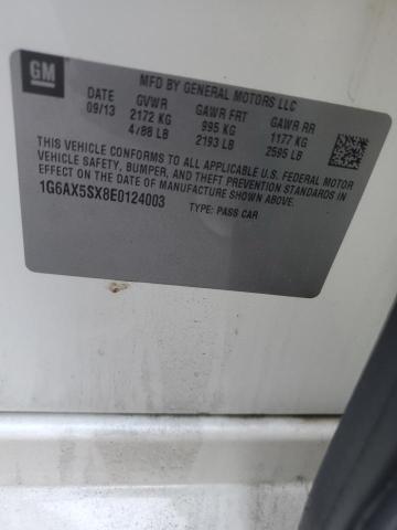 1G6AX5SX8E0124003 - 2014 CADILLAC CTS LUXURY COLLECTION თეთრი ფოტო 13