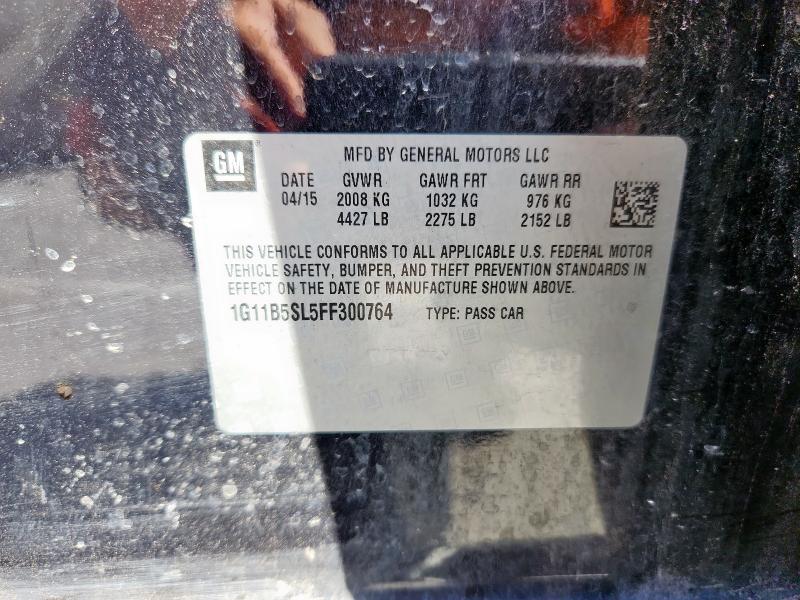 1G11B5SL5FF300764 - 2015 CHEVROLET MALIBU LS BLACK photo 12