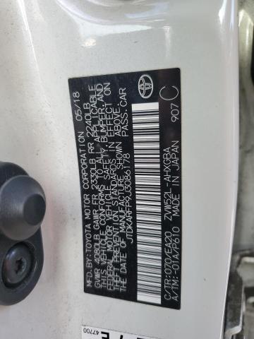 JTDKARFP9J3086178 - 2018 TOYOTA PRIUS PRIM 白色 照片 12