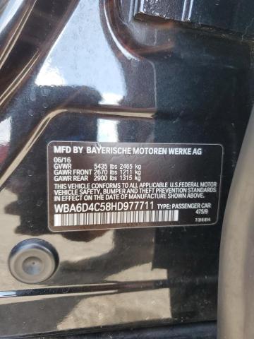 WBA6D4C58HD977711 - 2017 BMW 650 I GRAN COUPE BLACK photo 12