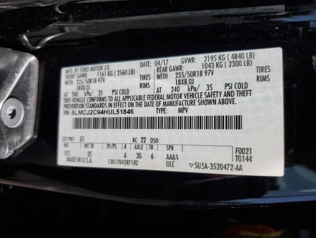 5LMCJ2C94HUL51846 - 2017 LINCOLN MKC SELECT 黑色 照片 13