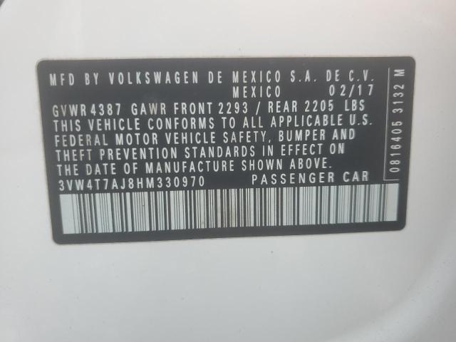 3VW4T7AJ8HM330970 - 2017 VOLKSWAGEN JETTA GLI Սպիտակ լուսանկար 12
