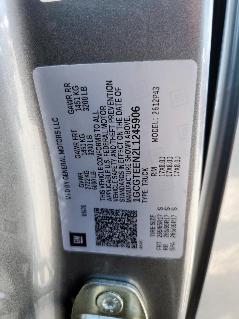 1GCGTEEN2L1245906 - 2020 CHEVROLET COLORADO ZR2 GRAY photo 13