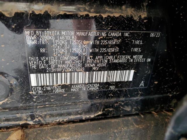 2T3H1RFV7PW276849 - 2023 TOYOTA RAV4 LE BLACK photo 12