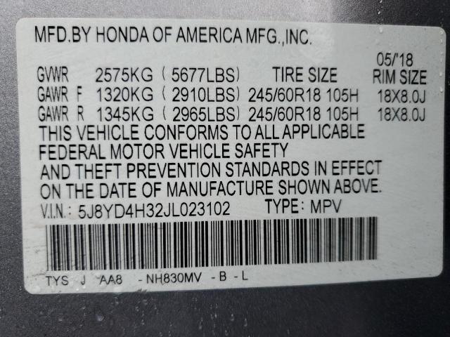 5J8YD4H32JL023102 - 2018 ACURA MDX Gümüş foto 14