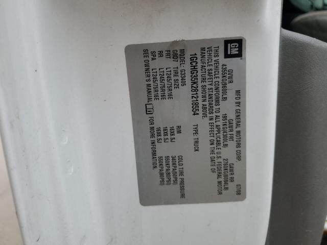 1GCHG35K281218554 - 2008 CHEVROLET EXPRESS G3 WHITE photo 13