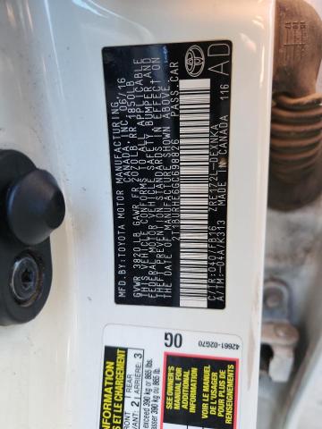 2T1BURHE6GC698826 - 2016 TOYOTA COROLLA L WHITE photo 12