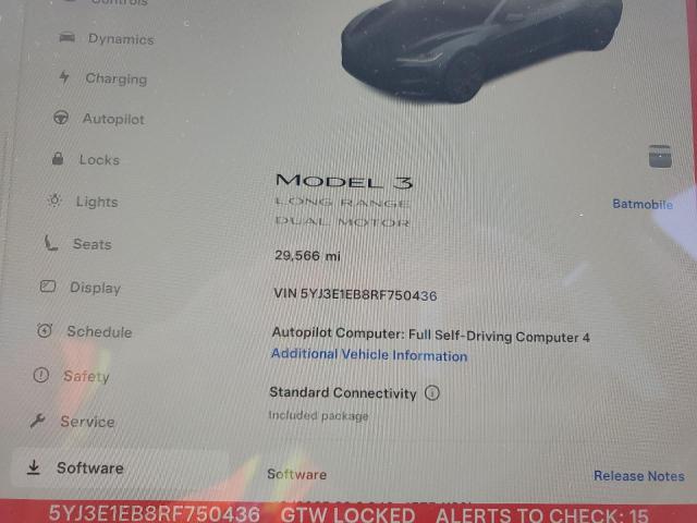 5YJ3E1EB8RF750436 - 2024 TESLA MODEL 3 Boz foto 9