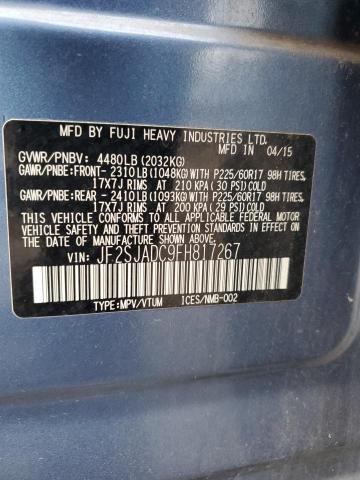 JF2SJADC9FH817267 - 2015 SUBARU FORESTER 2.5I PREMIUM 蓝色 照片 14