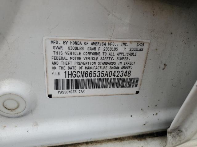1HGCM66535A042348 - 2005 HONDA ACCORD EX WHITE photo 13