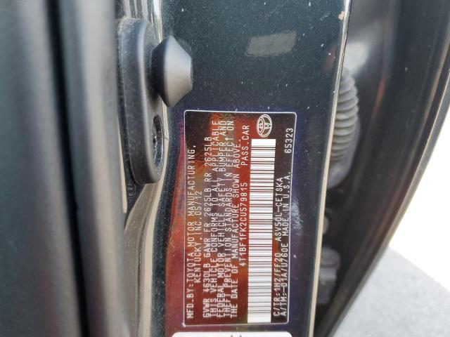 4T1BF1FK2CU579815 - 2012 TOYOTA CAMRY BASE GRAY photo 13