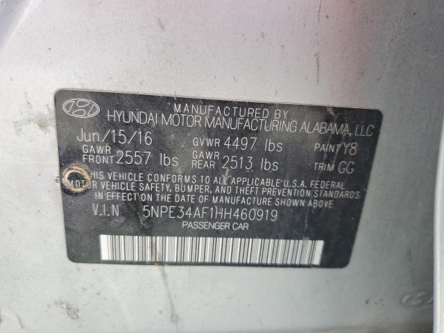 5NPE34AF1HH460919 - 2017 HYUNDAI SONATA SPORT SILVER photo 12