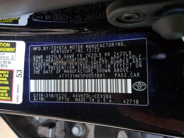 4T1T31AK5PU051891 - 2023 TOYOTA CAMRY SE NIGHT SHADE BLACK photo 13