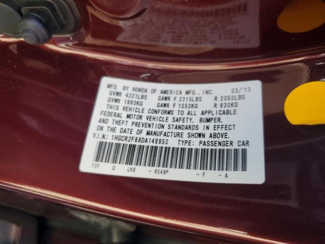 1HGCR2F88DA149950 - 2013 HONDA ACCORD EXL برغندي صورة 12