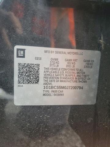 1G1BC5SM0J7200794 - 2018 CHEVROLET CRUZE LS BLACK photo 13