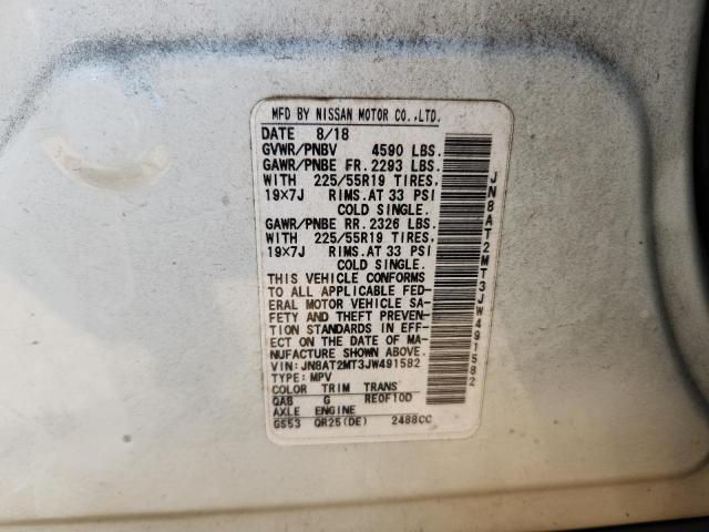 JN8AT2MT3JW491582 - 2018 NISSAN ROGUE S WHITE photo 14