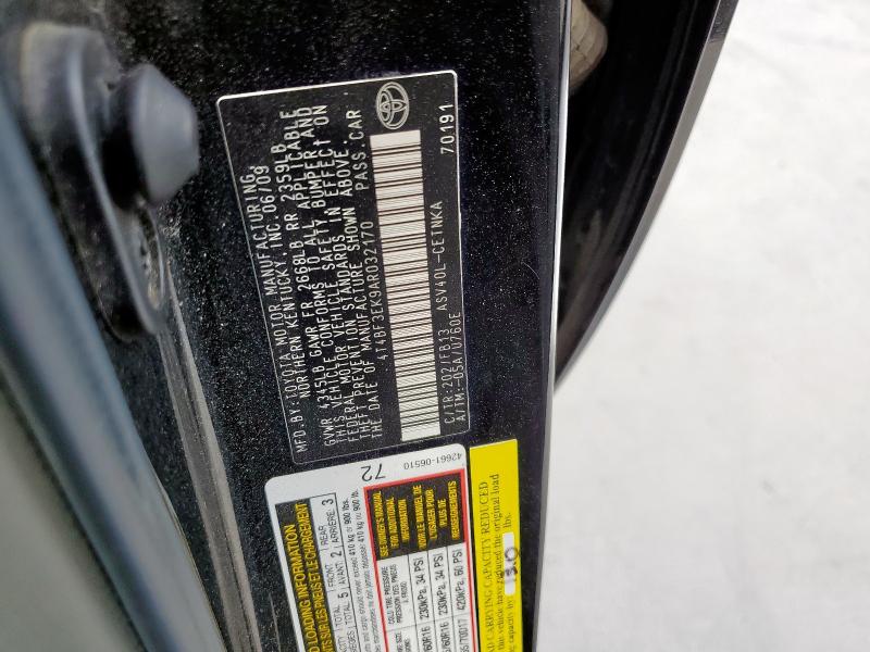 4T4BF3EK9AR032170 - 2010 TOYOTA CAMRY BASE Czarny zdjęcie 13