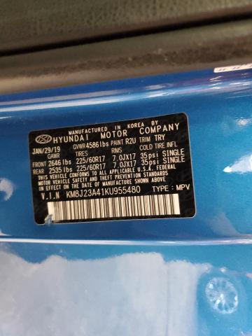 KM8J23A41KU955480 - 2019 HYUNDAI TUCSON SE 蓝色 照片 13