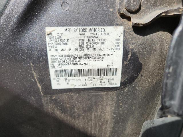 1FMHK8F88BGA27817 - 2011 FORD EXPLORER LIMITED GRAY photo 14