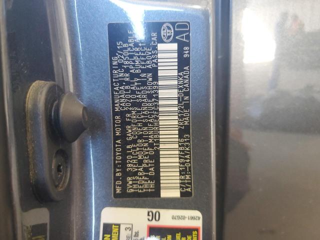 2T1BURHE2FC371399 - 2015 TOYOTA COROLLA L 灰色 照片 12