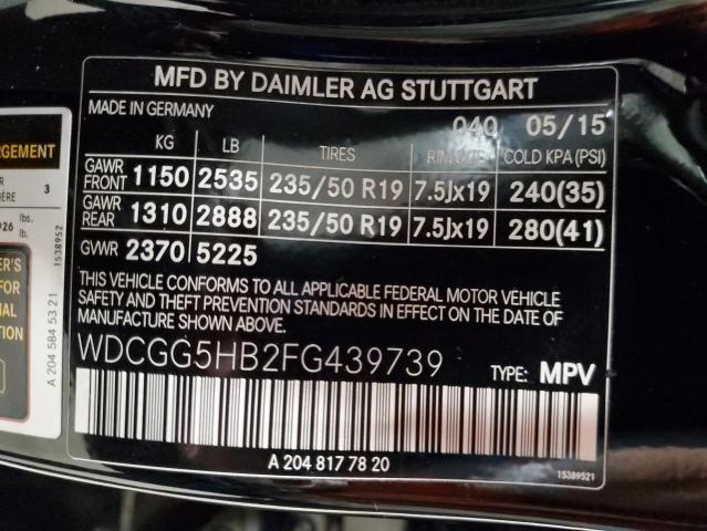 WDCGG5HB2FG439739 - 2015 MERCEDES-BENZ GLK 350 Қара фото 13
