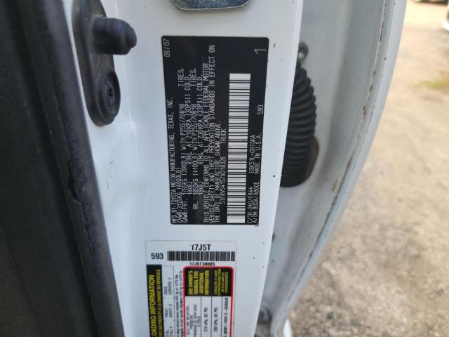 5TFRV54157X018326 - 2007 TOYOTA TUNDRA DOUBLE CAB SR5 WHITE photo 10