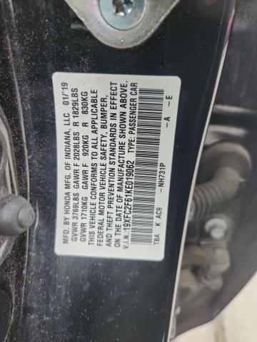 19XFC2F61KE019062 - 2019 HONDA CIVIC LX 黑色 照片 13