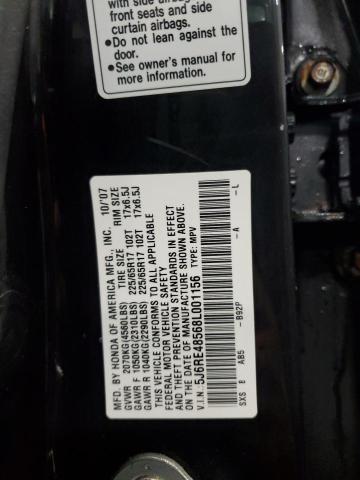 5J6RE48568L001156 - 2008 HONDA CR-V EX BLACK photo 14