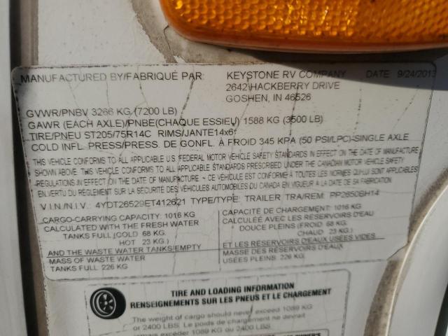 4YDT26529ET412621 - 2014 KEYSTONE PASSPORT 白色 照片 10