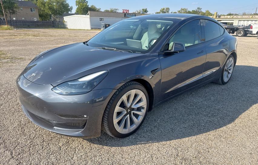 5YJ3E1EB5NF155330 - 2022 TESLA MODEL 3 灰色 照片 2