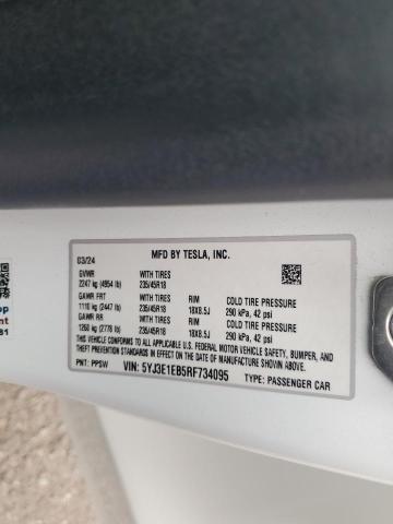 5YJ3E1EB5RF734095 - 2024 TESLA MODEL 3 白色 照片 13
