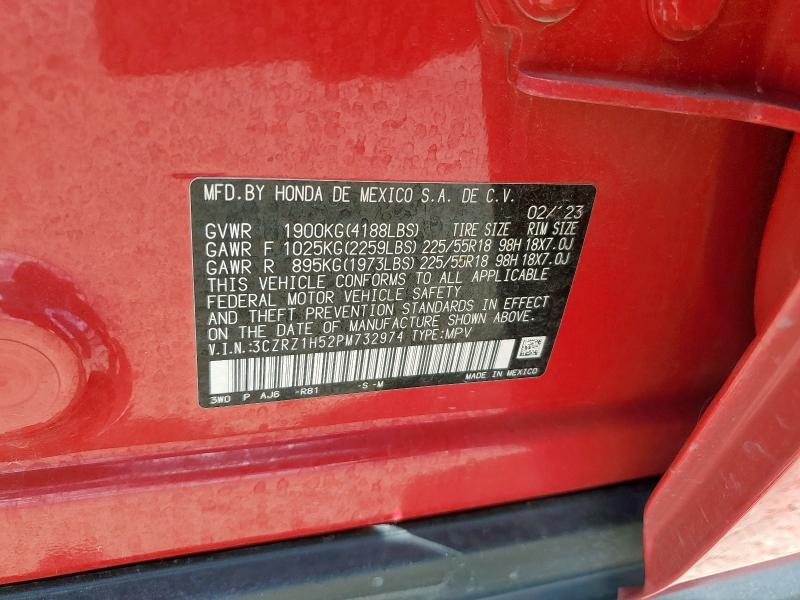 3CZRZ1H52PM732974 - 2023 HONDA HR-V SPORT RED photo 14
