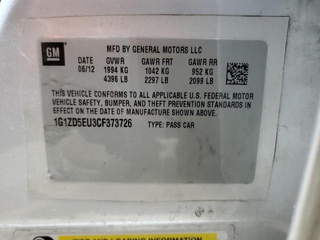 1G1ZD5EU3CF373726 - 2012 CHEVROLET MALIBU 2LT SILVER photo 12