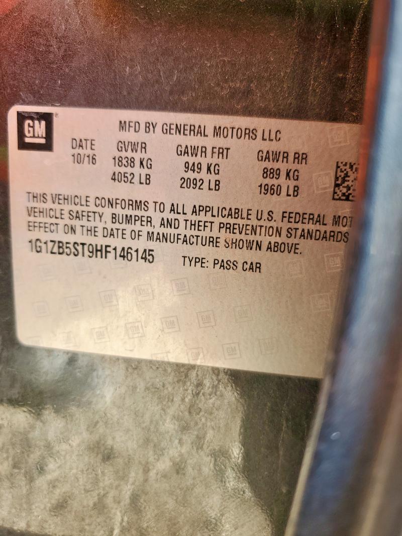 1G1ZB5ST9HF146145 - 2017 CHEVROLET MALIBU LS 黑色 照片 12