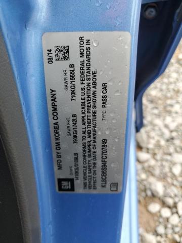 KL8CB6S94FC707849 - 2015 CHEVROLET SPARK LS Bleu photo 12