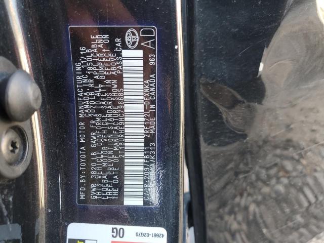 2T1BURHE9HC796685 - 2017 TOYOTA COROLLA L BLACK photo 12