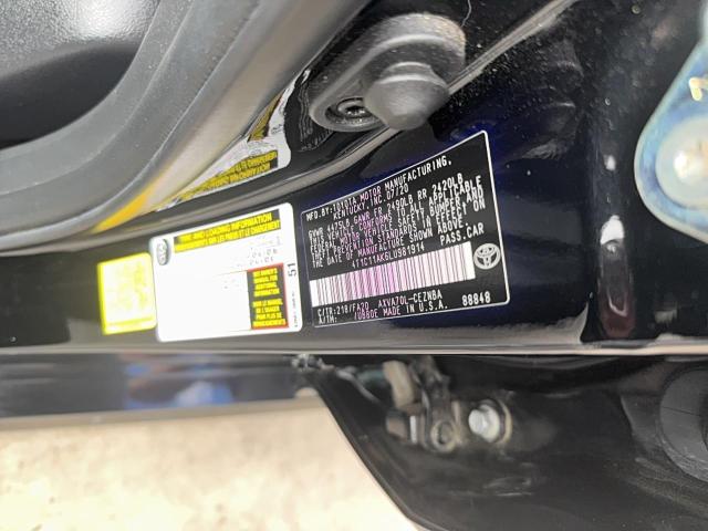 4T1C11AK6LU981914 - 2020 TOYOTA CAMRY LE BLACK photo 10